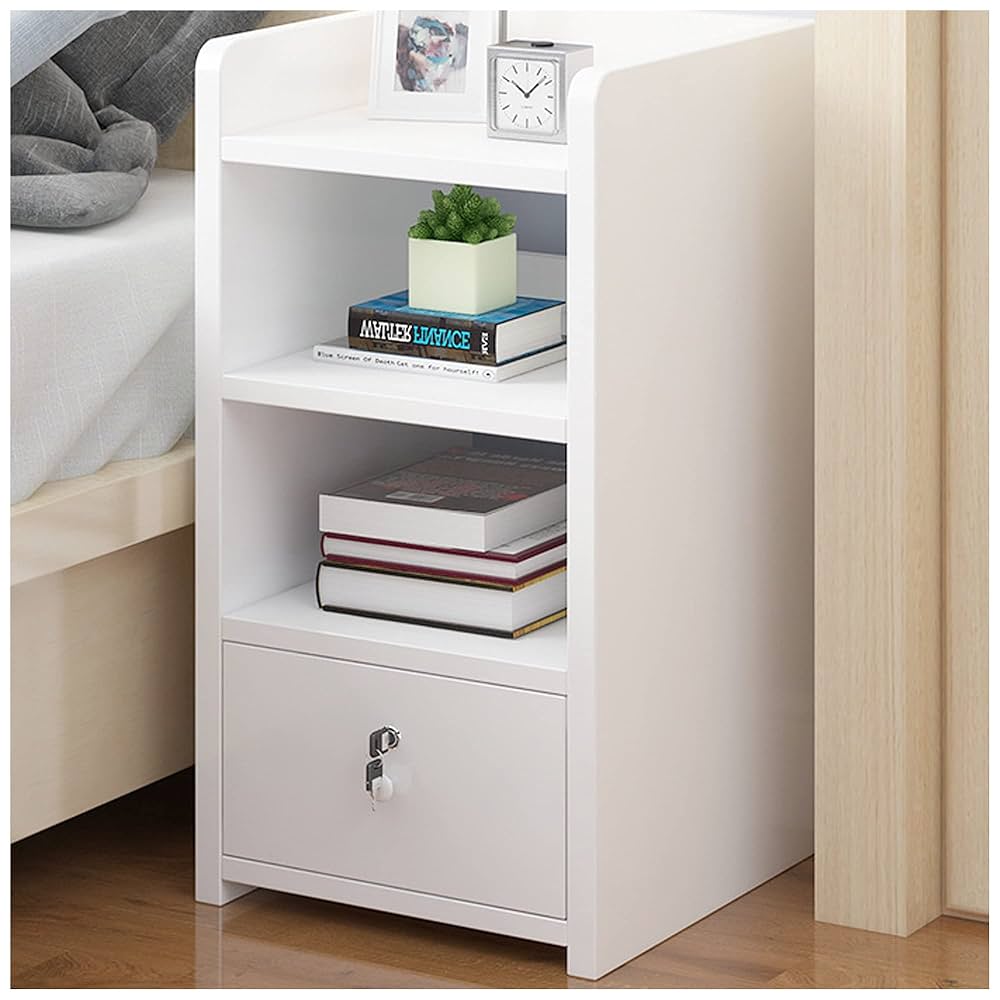 Bedside Table Wooden Night Stand, Multi-Purpose End Side